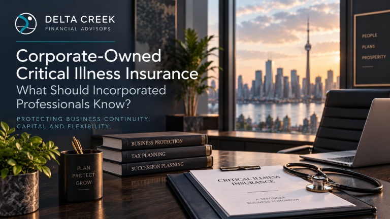 Professional office banner illustrating corporate-owned critical illness insurance planning for incorporated professionals.